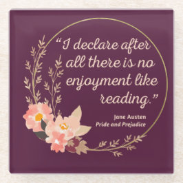 プライドと偏見引用文III – かわいいスタイル ガラスコースター