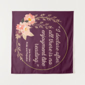 プライドと偏見引用文III – かわいいスタイル タペストリー (正面(横))