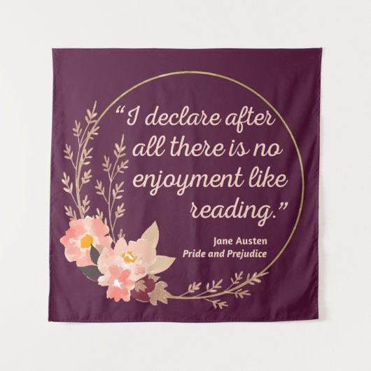 プライドと偏見引用文III – かわいいスタイル タペストリー (正面)