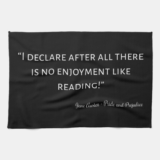 プライドと偏見引用文III キッチンタオル (横)