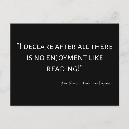 プライドと偏見引用文III ポストカード (正面)
