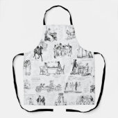 プライドと偏見白黒トワール引用文 エプロン (正面)