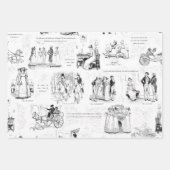 プライドと偏見白黒トワール引用文 ラッピングペーパーシート (正面2)