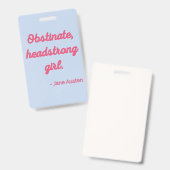 プライドと偏見 名言Ⅱ - かわいいスタイル バッジ (正面＆裏面)