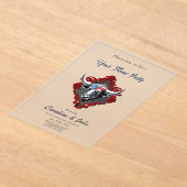 プライドと強さ、アメリカの雄牛 アクリル招待状 (レイダウン)