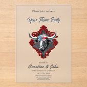 プライドと強さ、アメリカの雄牛 アクリル招待状 (正面)