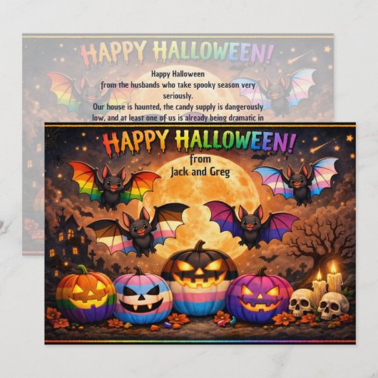 🎃プライドなハロウィンお化けも自分らしく 招待状 (正面/裏面)
