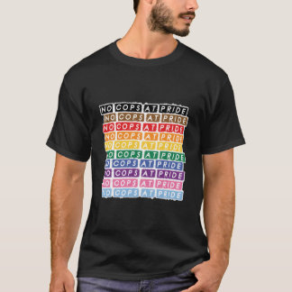 プライドにコップ無し LGBTQ包摂 レインボーフラッグ ステッカー Tシャツ