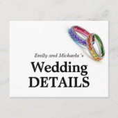 🌈 プライドに絡み合って - 結婚式の詳細 エンクロージャーカード (正面)