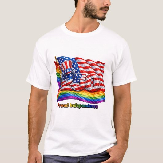 プライドのある独立LGBTQアメリカ250 Men's Tシャツ (正面)