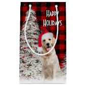プライドのクリスマスゴールデンレトリバー スモールペーパーバッグ (正面)