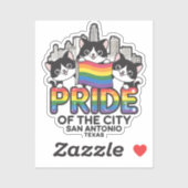 プライドのサンアントニオシティテキサス州USAレインボー国旗 シール (シート)