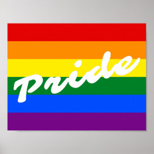 プライドのロゴLGBTの6ストライプの虹のゲイプライドの旗 ポスター
