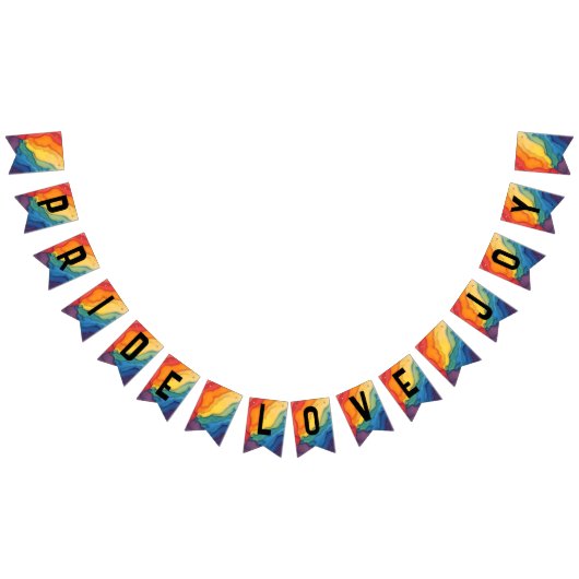 プライドの喜びと愛のパーティーバント バンティングフラッグ (全)