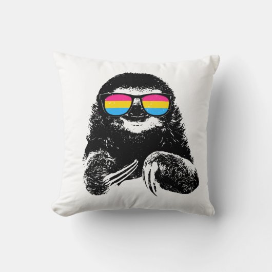 プライドの怠惰のPansexual旗のサングラス クッション (正面)