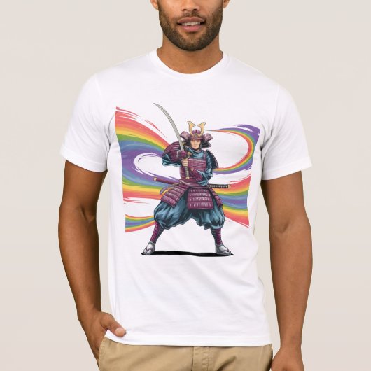 プライドの戦士LGBTQ+ Tシャツ – 武士の戦士 (正面)