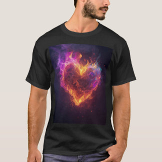 プライドの炎のハート Tシャツ