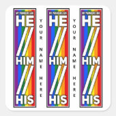 プライドの色私の代名詞は彼の垂直 スクエアシール (正面)