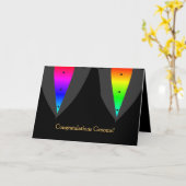 プライドの陽気なお祝いカードとAglowハート カード (黄色い花)