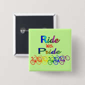 プライドの陽気なレズビアンのサイクリストのギフトとの乗車 缶バッジ (正面&裏面)