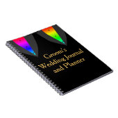 プライドの陽気な新郎のジャーナルとAglowハート ノートブック (右側)