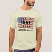 プライドを持つ陸軍おじさんTシャツ 愛国フラグデザイン Tシャツ (正面)