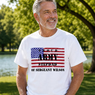 プライドを持つ陸軍愛国ステップダッドの旗 Tシャツ