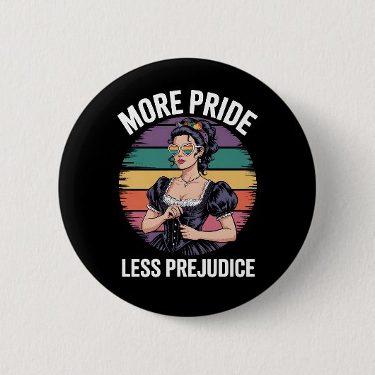 プライドを掲げ偏見に抗おう LGBTQ ゲイ プライド アライ 缶バッジ (正面)