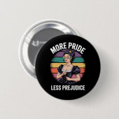 プライドを掲げ偏見に抗おう LGBTQ ゲイ プライド アライ 缶バッジ (正面&裏面)