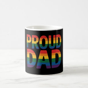 プライドを胸に父ファミリーLGBTQゲイプライドアライ虹 コーヒーマグカップ