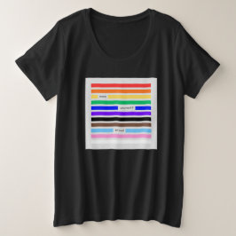 プライドを胸に レインボー墨消し LGBTQプライド 2026 プラスサイズTシャツ