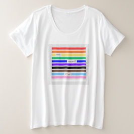 プライドを胸に レインボー墨消し LGBTQプライド 2026 プラスサイズTシャツ