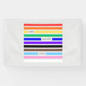 プライドを胸に レインボー墨消し LGBTQプライド 2026 横断幕 (横)