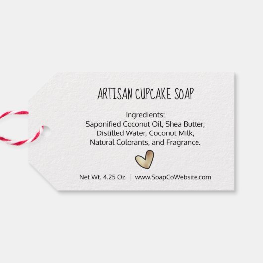 プライドを込めて作られたゴールドハート LGBTQ アーティザン ギフトタグ (裏面横)