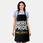 プライドを高め偏見を低く LGBT ゲイ・プライド月間 エプロン (着用した状態)