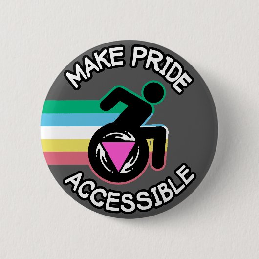 プライドアクセス可能な同性愛者LGBTQ無効プライド 缶バッジ (正面)