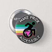 プライドアクセス可能な同性愛者LGBTQ無効プライド 缶バッジ (正面&裏面)