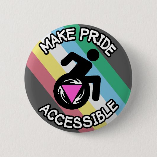 プライドアクセス可能な同性愛者LGBTQ無効プライド 缶バッジ (正面)