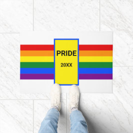 プライドアットホームレインボーLGBT LGBTQ Doormat ドアマット
