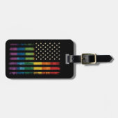 プライドアメリカ動揺してレインボー国旗LGBTQ ラゲッジタグ (正面横)