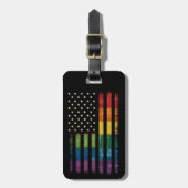 プライドアメリカ動揺してレインボー国旗LGBTQ ラゲッジタグ (正面縦)