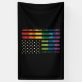 プライドアメリカ動揺してレインボー国旗LGBTQ 横断幕 (縦)