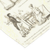 プライドアンド偏見ベージュトワール引用文イラストレーション ショートテーブルランナー (コーナー)