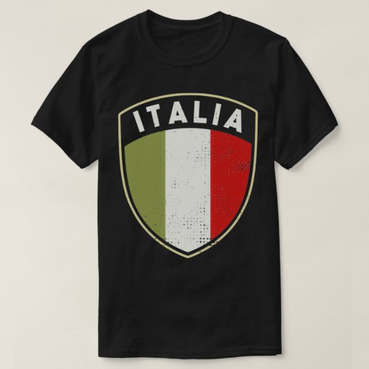 プライドイタリアンイタリア国旗のシールド Tシャツ (デザイン正面)