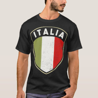 プライドイタリアンイタリア国旗のシールド Tシャツ