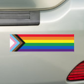 プライドインクルーシブ多様なレインボーLgbtqゲイ旗車 バンパーステッカー (車上)