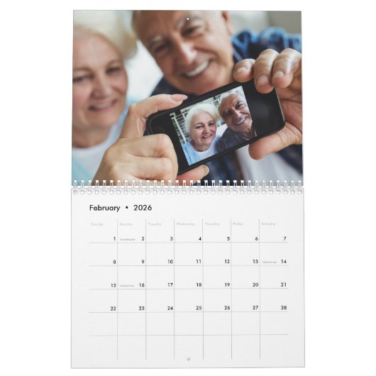 プライドエレガントファ素朴ミリ2024タータンチェック カレンダー (2月 2026)