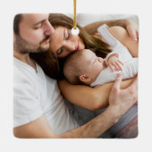 プライドエレガント素朴クラシックタータンチェック家族の写真 セラミックオーナメント (裏面)