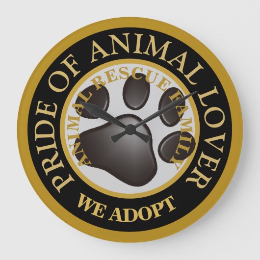 プライドオブ動物愛好家プレミアムウォッチ ラージ壁時計 (正面)