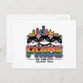 プライドオブ・ヒューストンシティテキサス州USAレインボー国旗 ポストカード (正面/裏面)